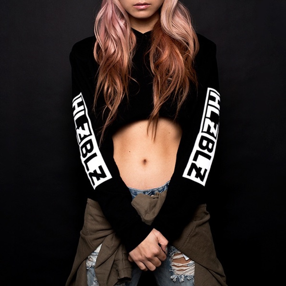Hellz Bellz Logo Crop Hoodie XS HLZ BLZ - Picture 3 of 8